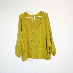 🔥Free People yellow oversized sweater medium oversized